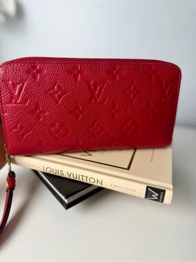 Louis Vuitton Zippy Wallet Red Monogram Empreinte Leather